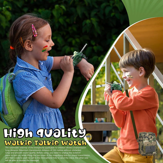 Walkie Talkies Set for Kids Outdoor Explorer, 2 Way Long Range Transceiver Camping Hunt Gear Kit Binoculars Adventure Game, Cool Spy Gadgets for Boy Girls Aged 5+